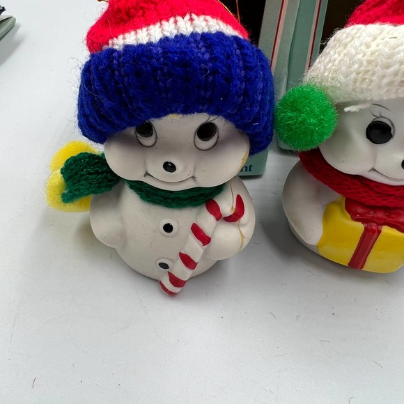 Giftco Snow Bells Vintage Porcelain Christmas Ornaments W Box Xmas Retro Grandma - Picture 7 of 8